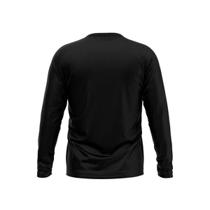 Big and Tall Mens Black Long Sleeve MTB Outdoor Jersey - Fat Lad At The Back