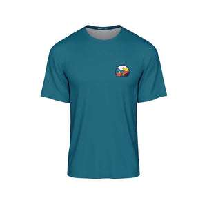 Big and Tall Mens Teal Enjoy The Ride Tech T-Shirt - Fat Lad At The Back