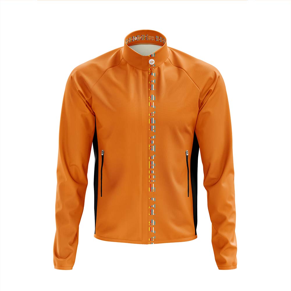 Mens Stripe Hi Vis Orange Cycling Jacket & Fat Lad At The Back
