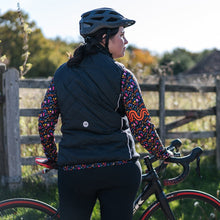 Load image into Gallery viewer, Women&#39;s Black Padded Cycling Gilet - Fat Lad At The Back