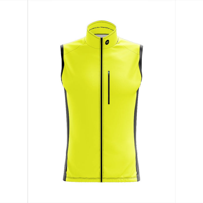 Big and Tall Mens Hi - Vis Tor Winter Cycling Gilet - Fat Lad At The Back