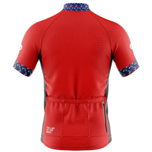 Mens Funky Red Cycling Jersey - Fat Lad At The Back