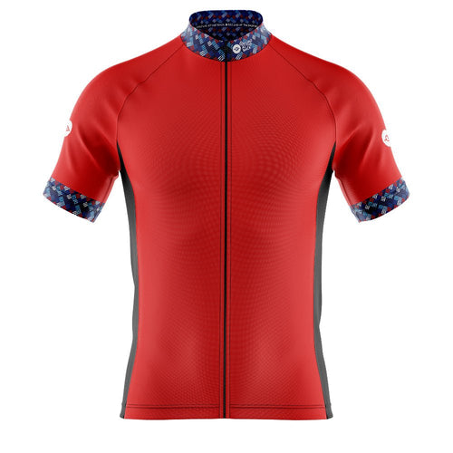 Mens Funky Red Cycling Jersey - Fat Lad At The Back