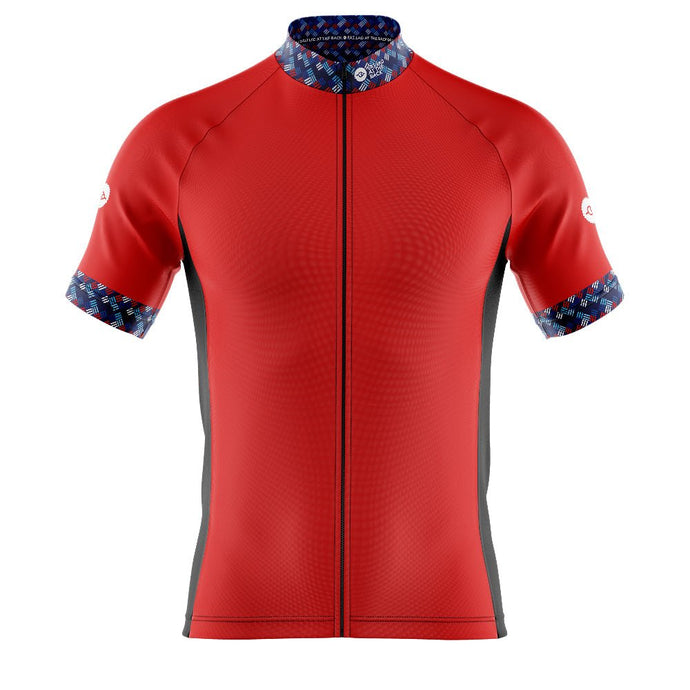 Mens Funky Red Cycling Jersey - Fat Lad At The Back