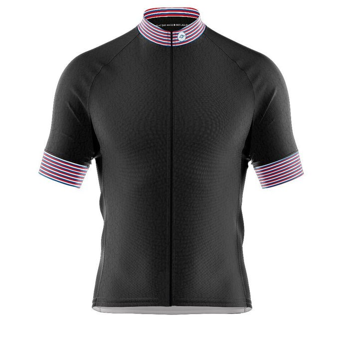 Mens Graphic Black Fleet Cycling Jersey - Fat Lad At The Back