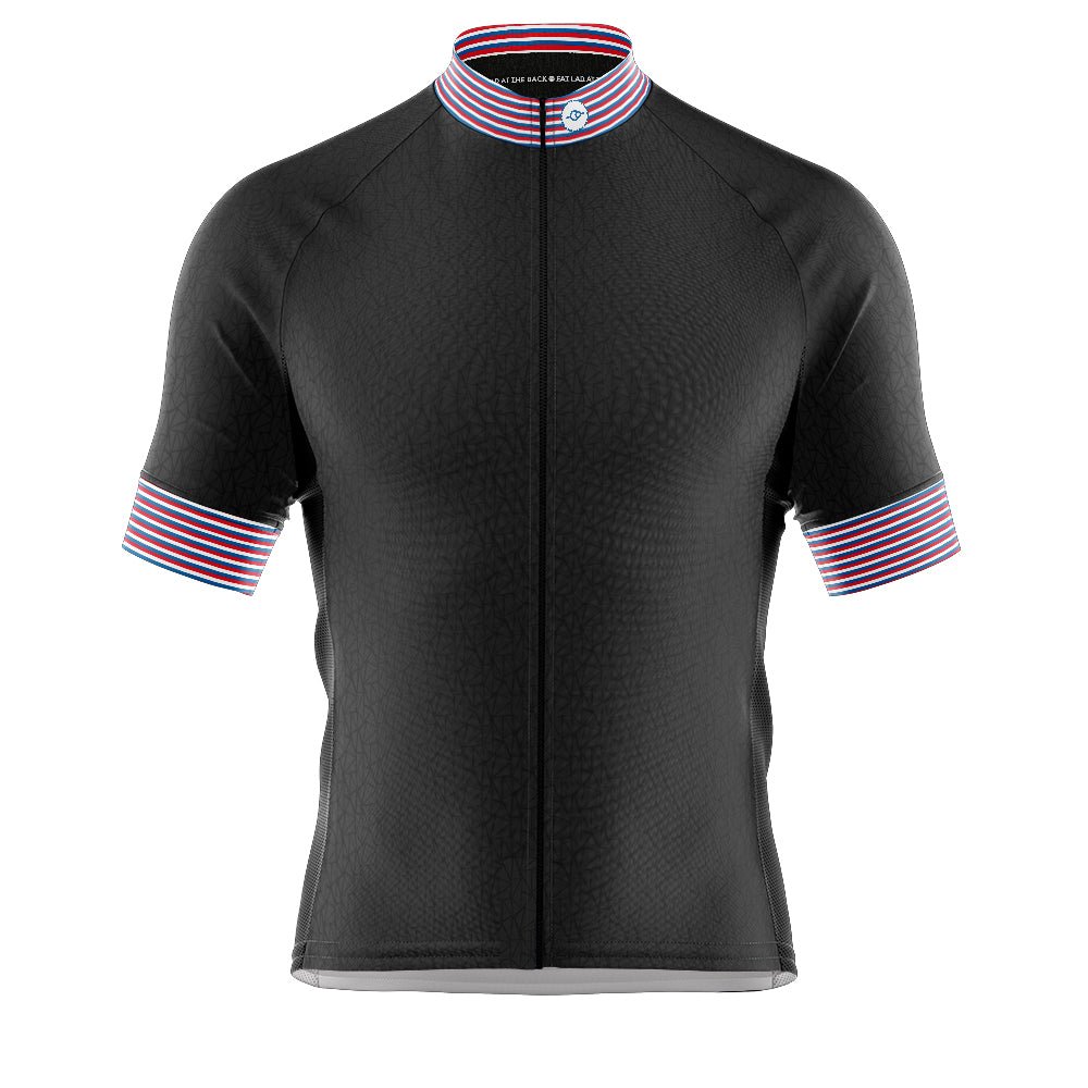 Mens Graphic Black Fleet Cycling Jersey - Fat Lad At The Back