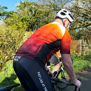 Mens Orange Peaky Cycling Jersey - Fat Lad At The Back