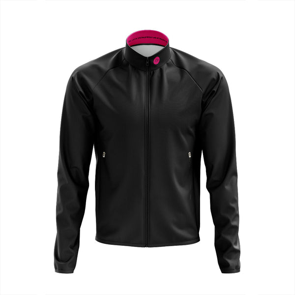 Mens Plain Black Tor Winter Cycling Jacket Fat Lad At The Back