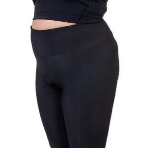 Womens Black Padded 3/4 Cycling Leggings - Fat Lad At The Back