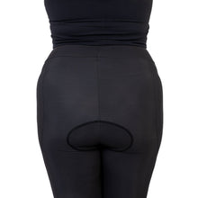 Load image into Gallery viewer, Womens Black Padded 3/4 Cycling Leggings - Fat Lad At The Back