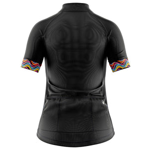 Womens Black Stripe Cycling Jersey - Fat Lad At The Back