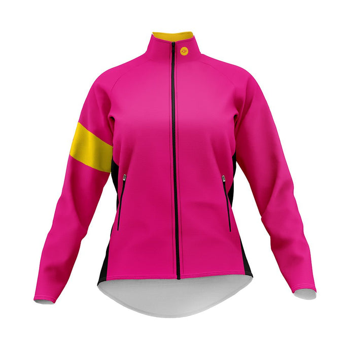 Womens Hi Vis Pink Tor Winter Cycling Jacket - Fat Lad At The Back