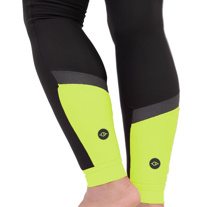 Womens Hi - Vis Thermal Padded Cycling Tights - Fat Lad At The Back