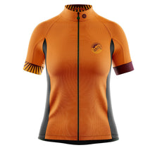 Load image into Gallery viewer, Womens Orange Good Vibes Good Rides Cycling Jersey - Fat Lad At The Back