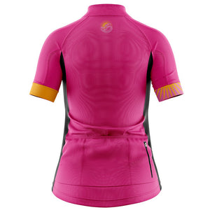 Womens Pink Good Vibes Good Rides Cycling Jersey - Fat Lad At The Back