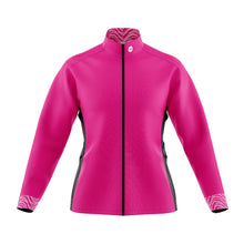 Load image into Gallery viewer, Womens Pink Stripe Mizzly Wind Water Resistant Cycling Jacket - Fat Lad At The Back