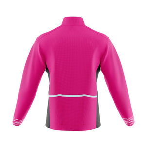 Womens Pink Stripe Mizzly Wind Water Resistant Cycling Jacket - Fat Lad At The Back