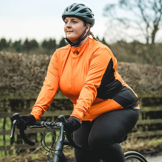 Womens Tor Orange Cycling Jacket - Fat Lad At The Back