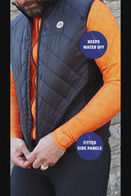 Load image into Gallery viewer, Big and Tall Mens Black Padded Cycling Gilet - Fat Lad At The Back