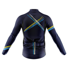 Load image into Gallery viewer, Big and Tall Cross Blue Long Sleeve Cycling Jersey - Fat Lad At The Back