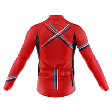 Load image into Gallery viewer, Big and Tall Cross Red Long Sleeve Cycling Jersey - Fat Lad At The Back