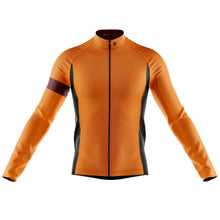 Load image into Gallery viewer, Big and Tall Mens Bezzie Orange Long Sleeve Cycling Jersey - Fat Lad At The Back