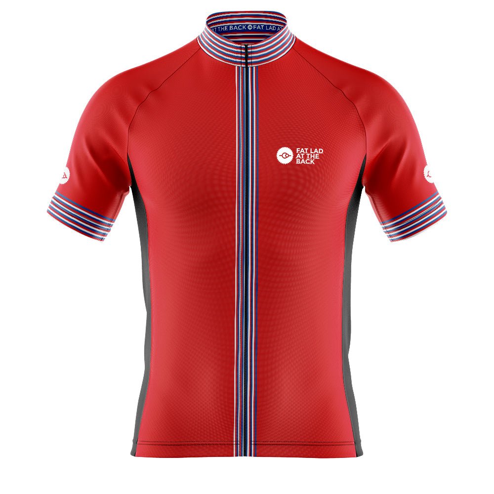 Big and Tall Mens Red Classic Cycling Jersey | Fat Lad At The Back