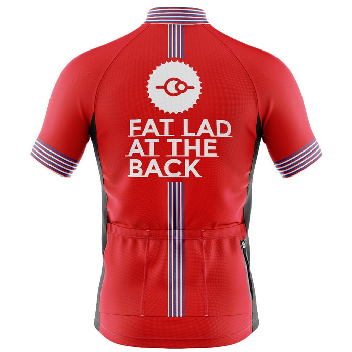 Big and Tall Mens Classic Red Cycling Jersey - Fat Lad At The Back