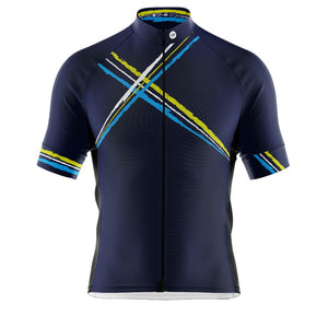 Big and Tall Mens Cross Blue Cycling Jersey - Fat Lad At The Back