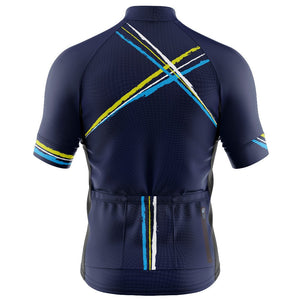 Big and Tall Mens Cross Blue Cycling Jersey - Fat Lad At The Back