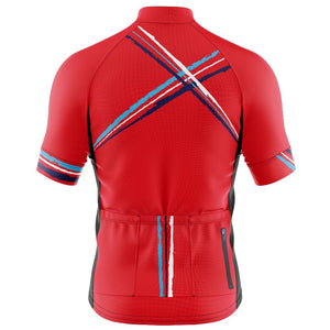 Big and Tall Mens Cross Red Cycling Jersey - Fat Lad At The Back