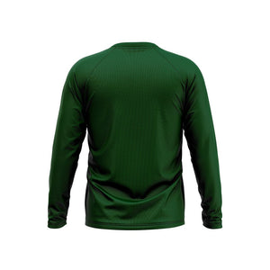 Big and Tall Mens Green Long Sleeve MTB Outdoor Jersey - Fat Lad At The Back
