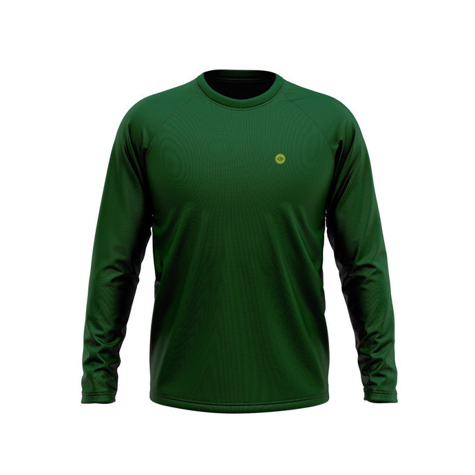 Big and Tall Mens Green Long Sleeve MTB Outdoor Jersey - Fat Lad At The Back