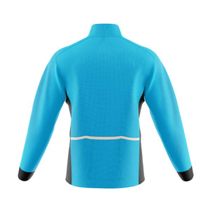 Big and Tall Mens Mizzly Blue Wind Water Resistant Cycling Jacket - Fat Lad At The Back