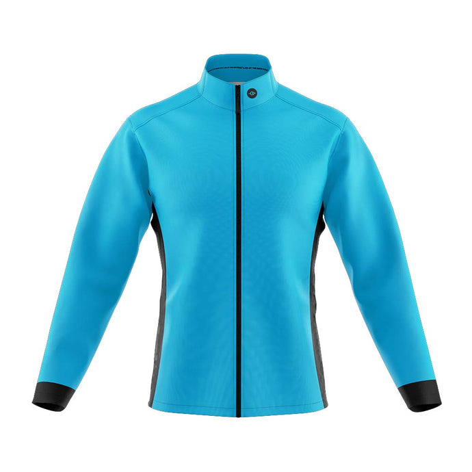 Big and Tall Mens Mizzly Blue Wind Water Resistant Cycling Jacket - Fat Lad At The Back