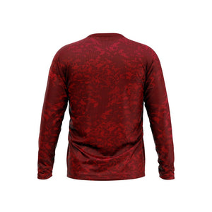 Big and Tall Mens MTB Long Sleeve Jersey in Red Camo - Fat Lad At The Back