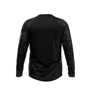 Big and Tall Mens MTB Long Sleeve Windproof Jersey in Grungy Black - Fat Lad At The Back
