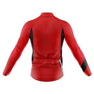 Big and Tall Mens Red Geezer Long Sleeve Cycling Jersey - Fat Lad At The Back