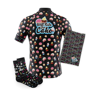 Big and Tall Mens Will Ride For Cake Cycling Jersey - Fat Lad At The Back