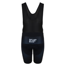Load image into Gallery viewer, Ey Up FLAB Text Black Padded Cycling Bib Shorts - Fat Lad At The Back