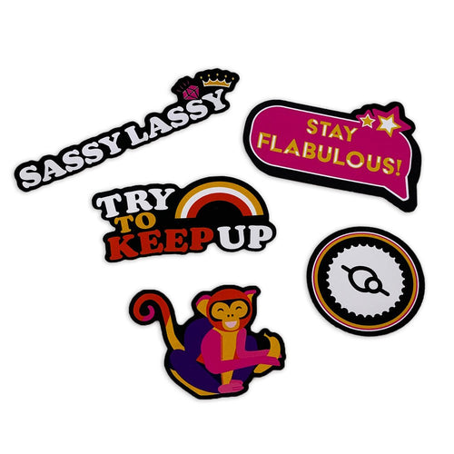 Jazzy snazzy FLAB stickers - Sassy Pack - Fat Lad At The Back