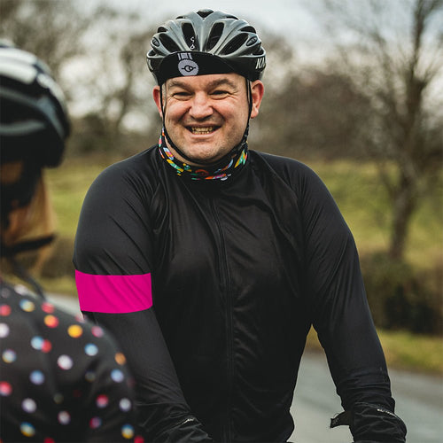 Mens Bezzie Black Long Sleeve Cycling Jersey - Fat Lad At The Back