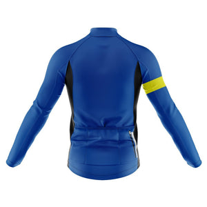 Mens Bezzie Blue Long Sleeve Cycling Jersey - Fat Lad At The Back