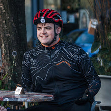 Load image into Gallery viewer, Mens Black Contour Long Sleeve Cycling Jersey - Fat Lad At The Back