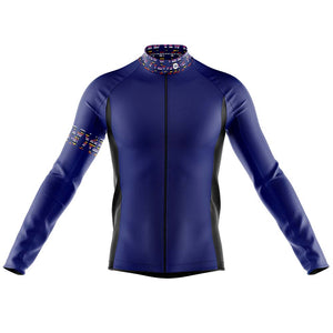 Mens Blue Flash Windproof Cycling Jersey - Fat Lad At The Back