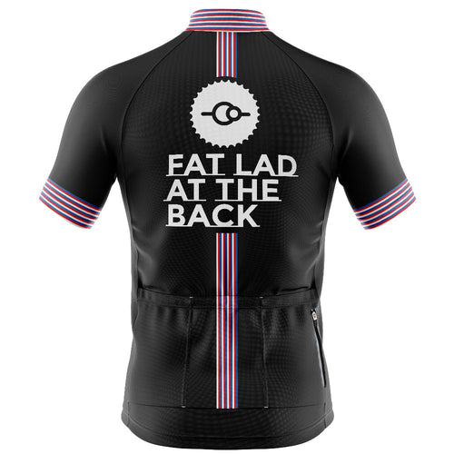 Mens Classic Black Cycling Jersey - Fat Lad At The Back