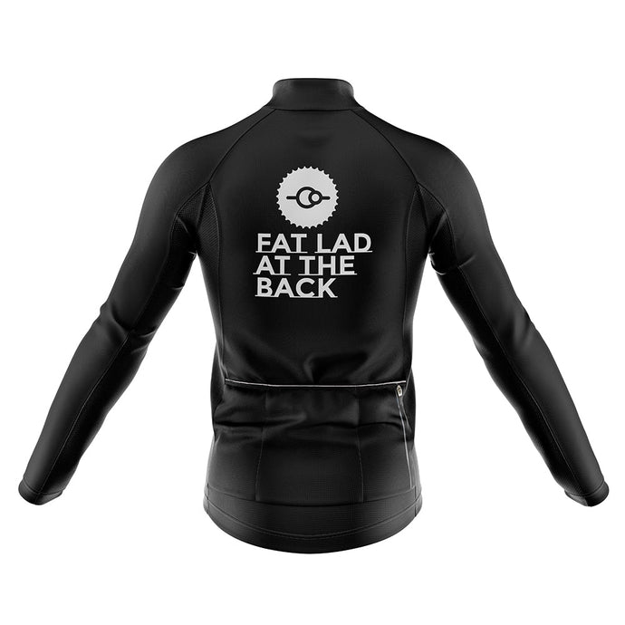 Mens Classic Black Windproof Cycling Jersey - Fat Lad At The Back