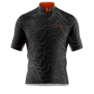 Mens Contour Black Cycling Jersey - Fat Lad At The Back