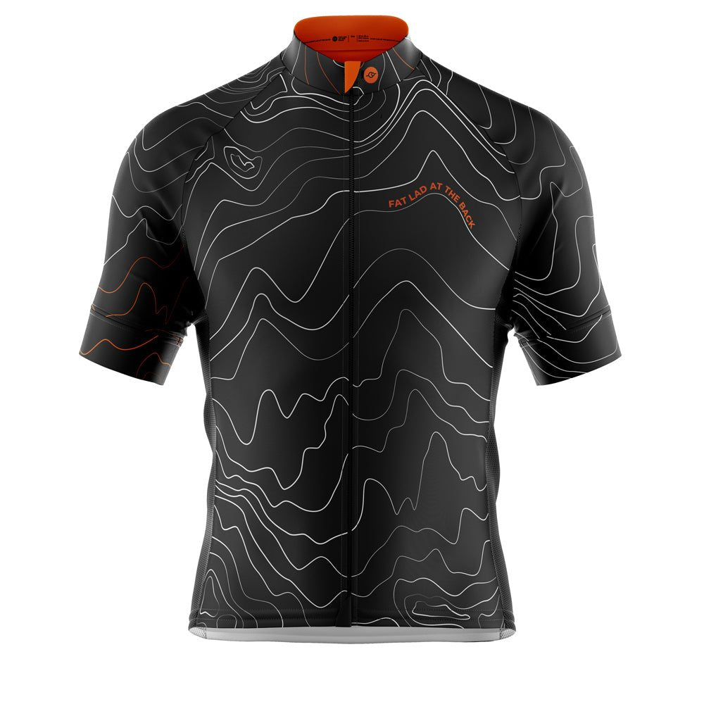 Mens Contour Black Cycling Jersey - Fat Lad At The Back