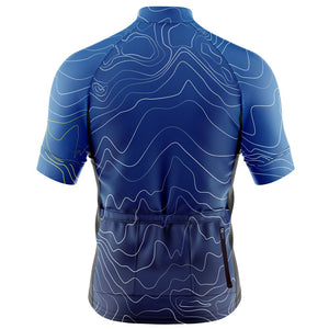 Mens Contour Blue Cycling Jersey - Fat Lad At The Back